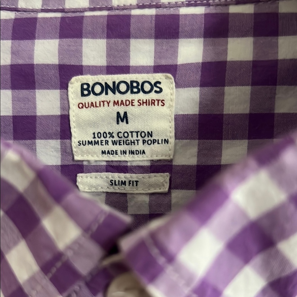 Bonobos Purple Gingham Casual Button Down Shirt - Picture 6 of 7